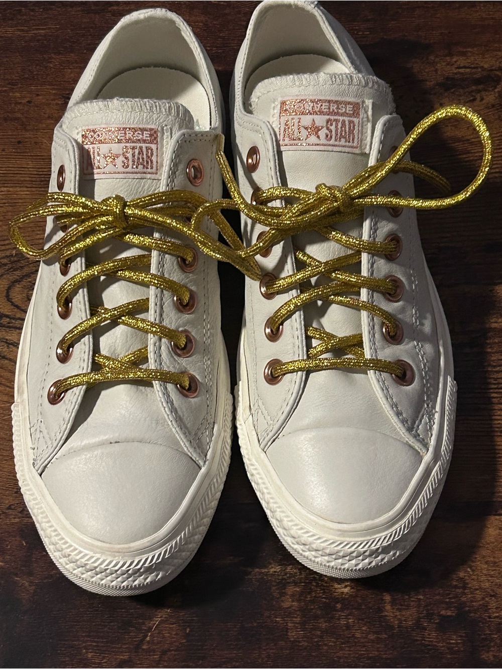 Converse Light Blue -  Low Top Sneakers with Gold Laces